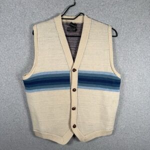 Jc penny vest womens large vintage 70s aztec ivory western